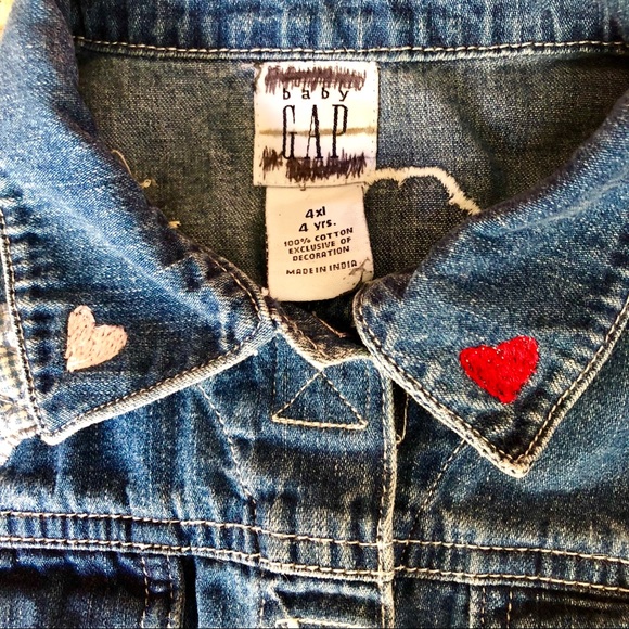 Cute!!! Embroidered Baby Gap Denim Coat, Size: 4y - Picture 5 of 6